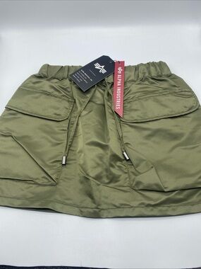 Alpha Industries Mini Skirt Nylon Flight Water Resistant Military XS Green
